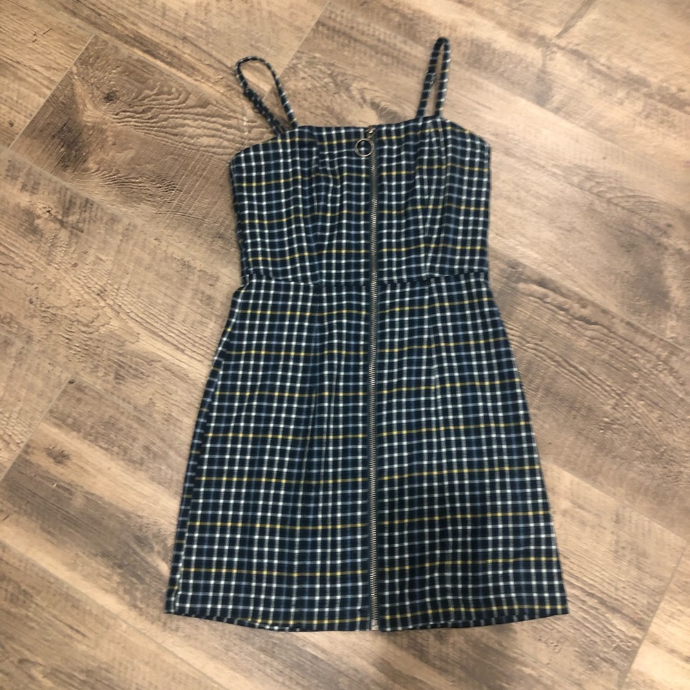 Green plaid dress